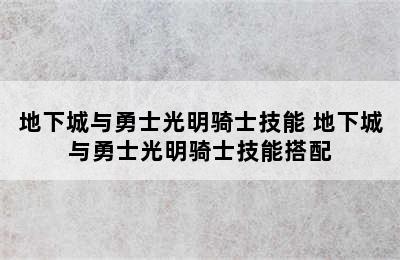 地下城与勇士光明骑士技能 地下城与勇士光明骑士技能搭配